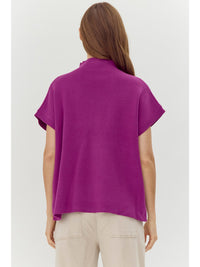 Jodifl Magenta Mock Sweater  - The Attic Boutique