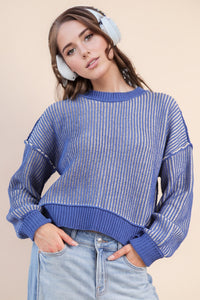 Very J Lauren Blue Sweater  - The Attic Boutique