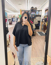 Entro Alexa Black Top  - The Attic Boutique