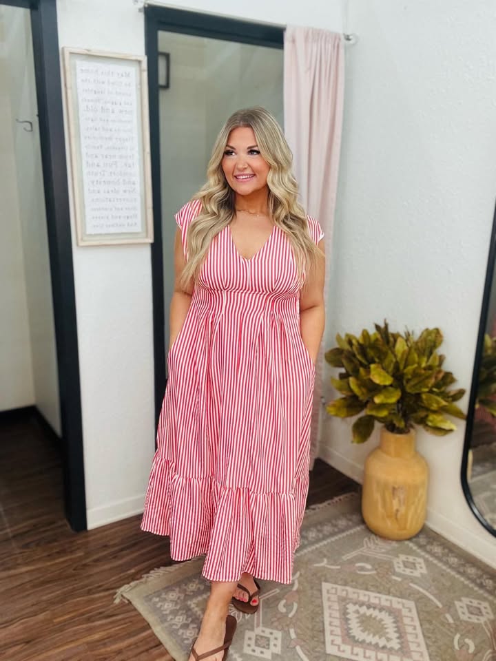 red stripe maxi dress Woven corset prom dress ASOS DESIGN maxi dress Size:20-22 34 Large