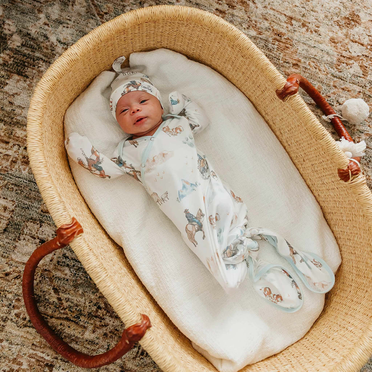 Copper Pearl Boone Newborn Knotted Gown  - The Attic Boutique