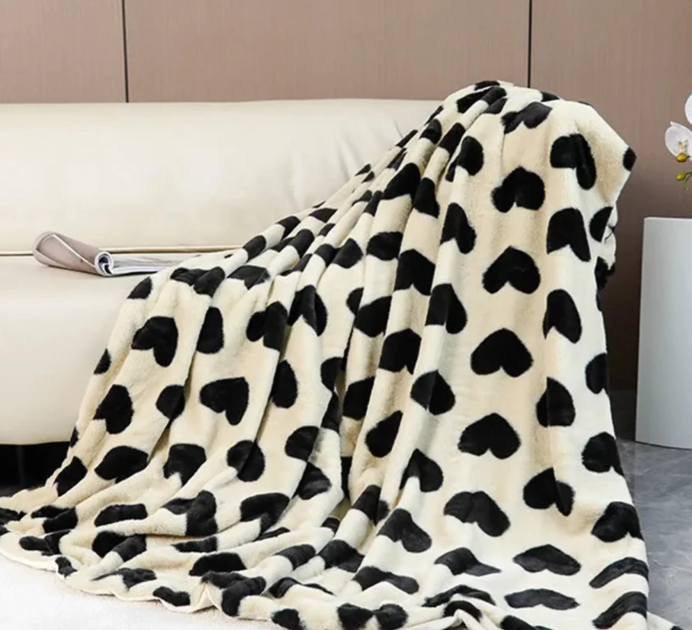 Prickley Pear TX Cozy Heart Blanket  - The Attic Boutique