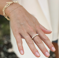Natalie Wood Design Adorned Pearl Stacking Ring in Gold  - The Attic Boutique