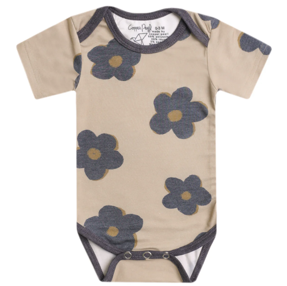 Copper Pearl Gemma In Tan Short Sleeve Bodysuit  - The Attic Boutique