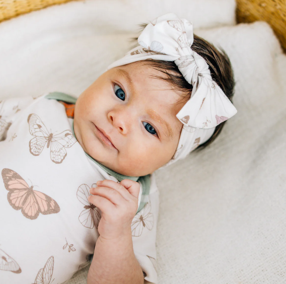 Copper Pearl Luna Knit Headband Bow  - The Attic Boutique