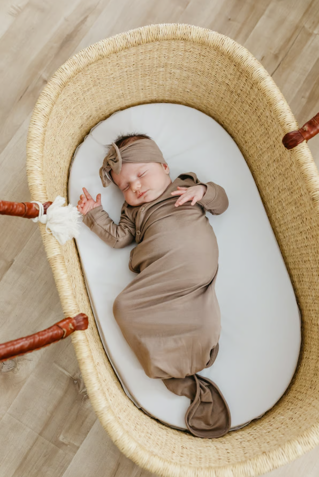 Copper Pearl Gobi Newborn Knotted Gown  - The Attic Boutique