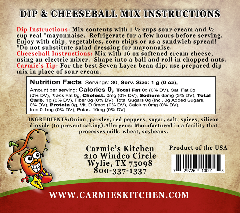 Carmie's Kitchen Manana Mexican Dip Mix  - The Attic Boutique