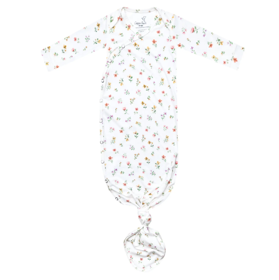 Copper Pearl Eloise Newborn Knotted Gown  - The Attic Boutique