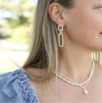 Natalie Wood Design She's Spicy Link Statement Earrings in Silver  - The Attic Boutique