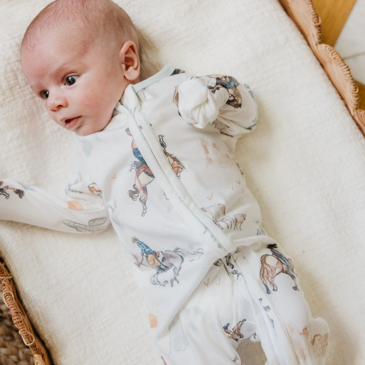 Copper Pearl Boone Zip-Up Footie Pajama  - The Attic Boutique