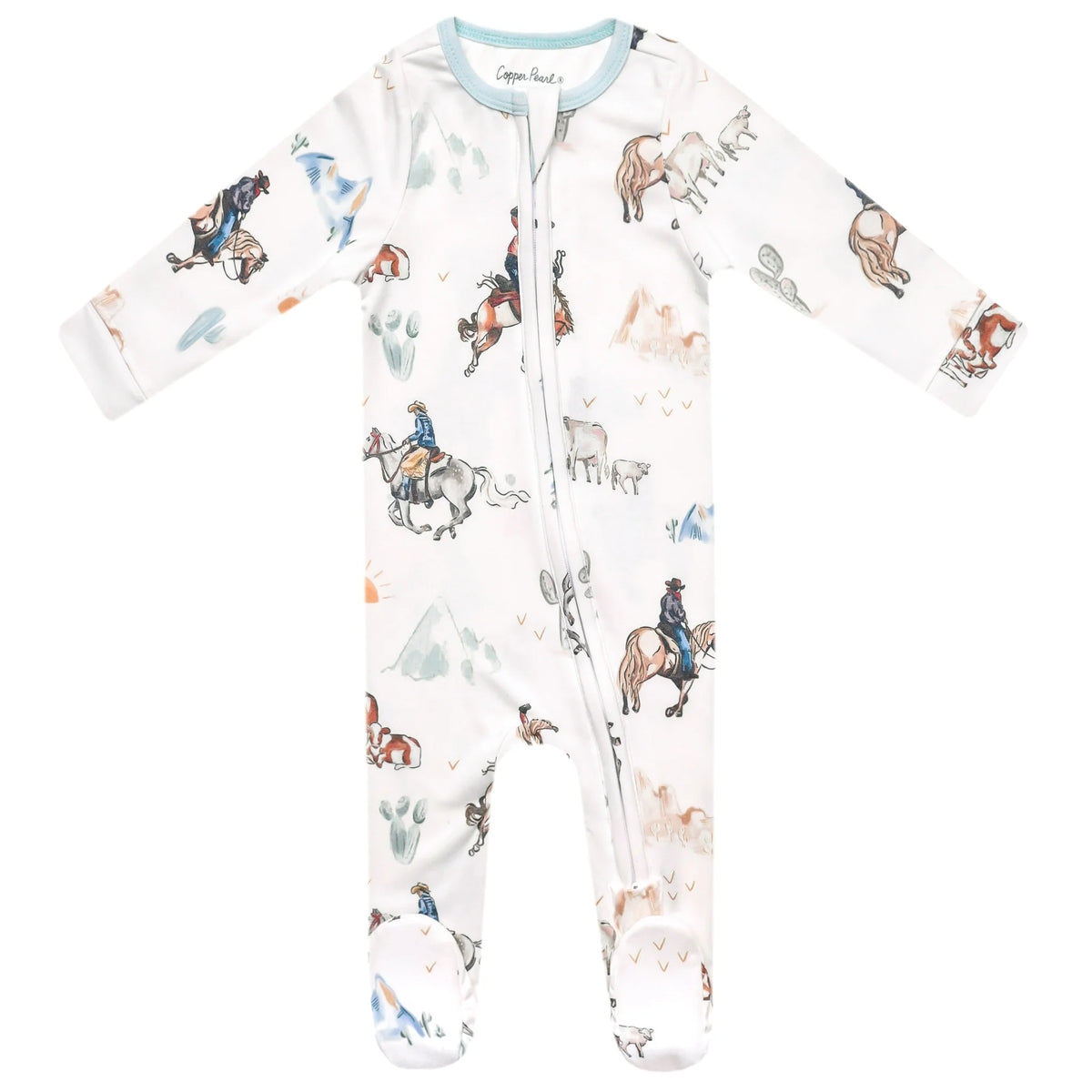 Copper Pearl Boone Zip-Up Footie Pajama  - The Attic Boutique
