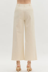 Entro Ecru Wide Leg Pants  - The Attic Boutique