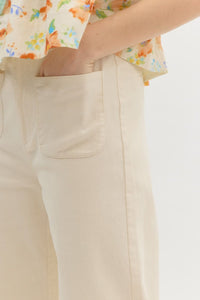 Entro Ecru Wide Leg Pants  - The Attic Boutique