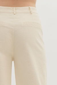 Entro Ecru Wide Leg Pants  - The Attic Boutique
