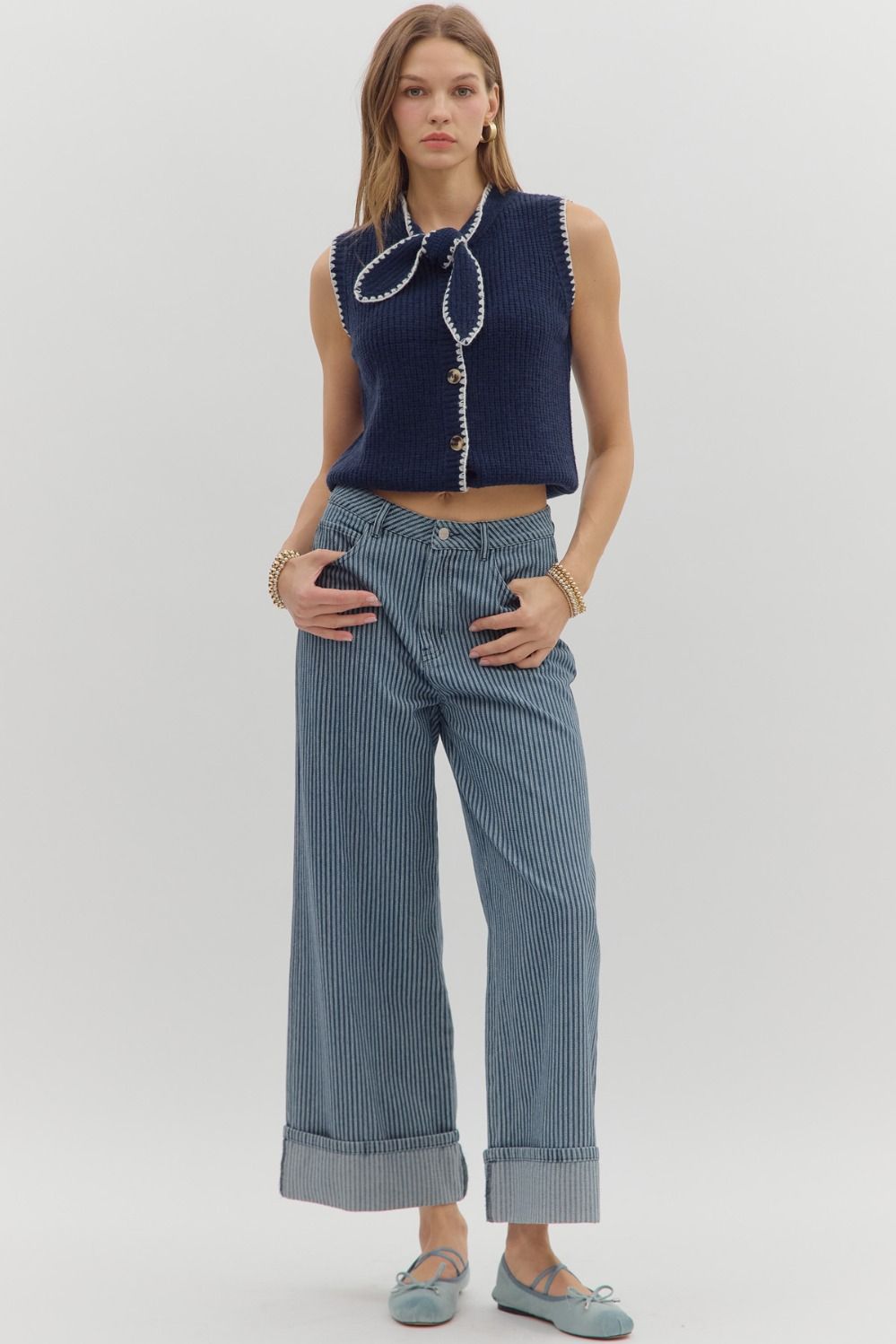 The Attic Boutique Denim Mid-Rise Pants  - The Attic Boutique