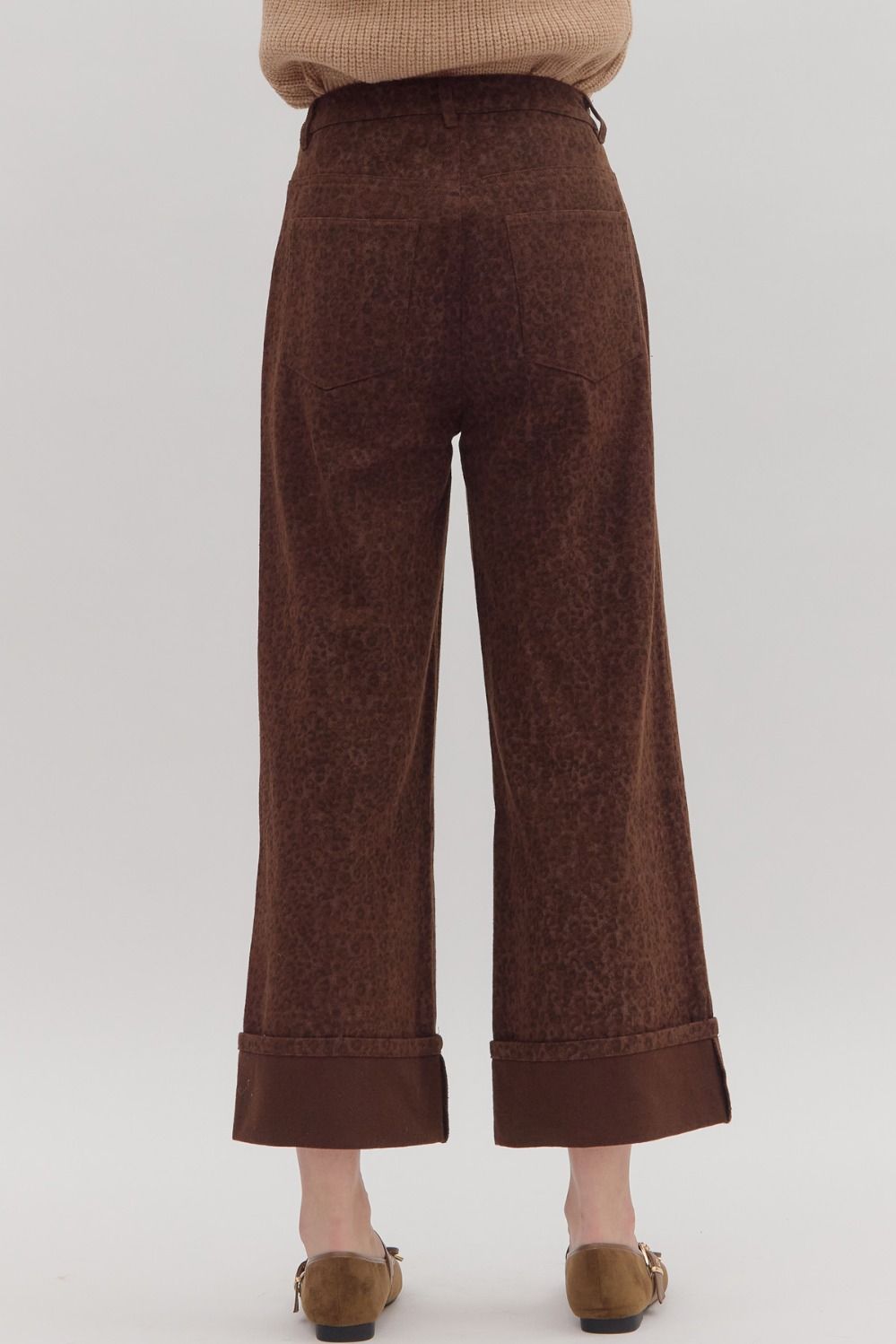 Entro Brown Leopard Pants  - The Attic Boutique