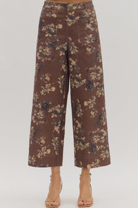 Entro Brown Floral Pants  - The Attic Boutique