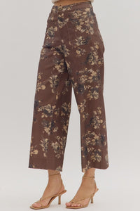 Entro Brown Floral Pants  - The Attic Boutique