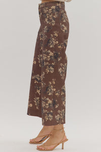 Entro Brown Floral Pants  - The Attic Boutique