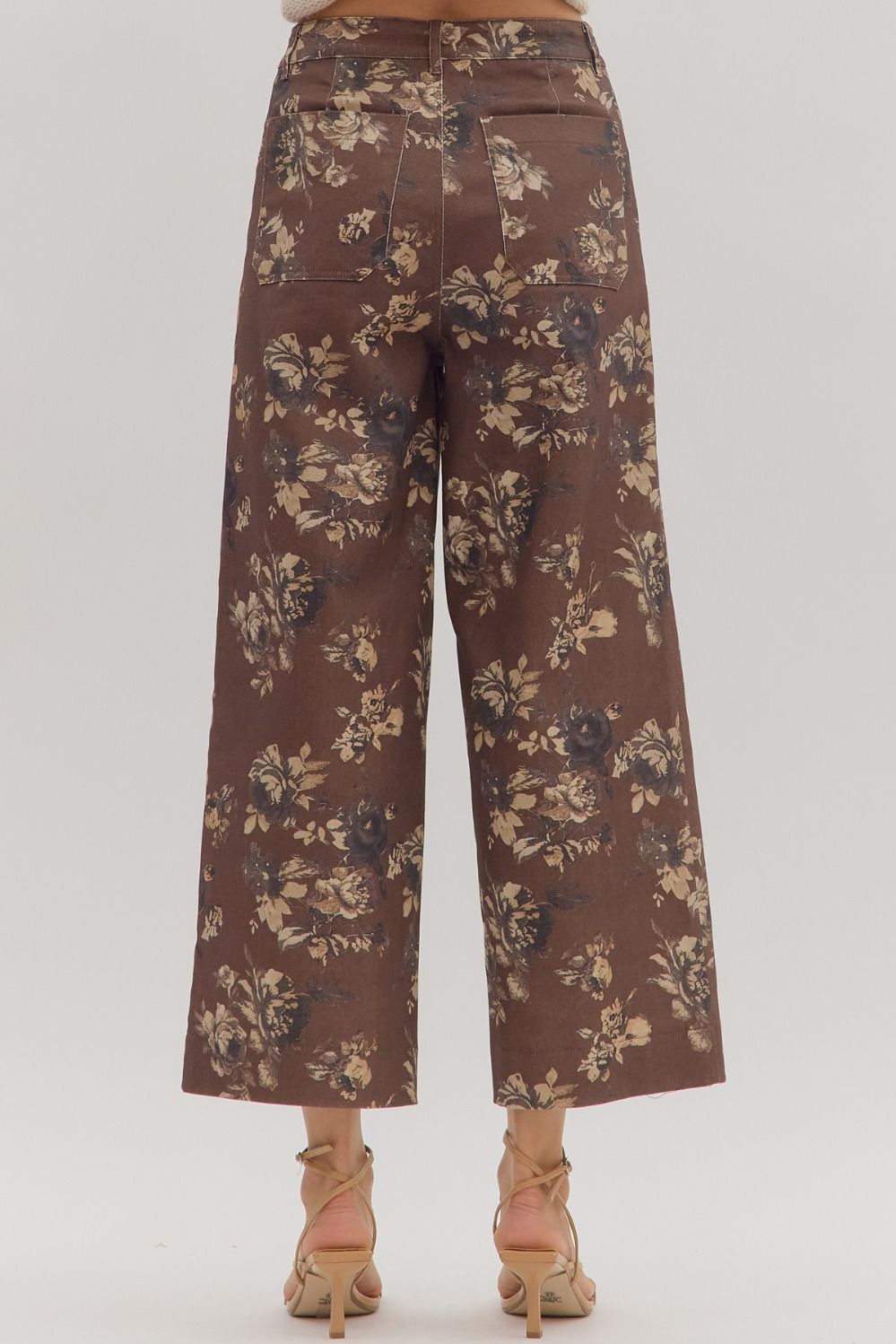 Entro Brown Floral Pants  - The Attic Boutique