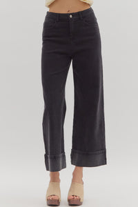 Entro Black Wide Leg Jeans  - The Attic Boutique