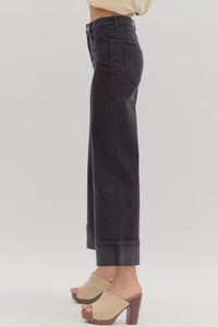 Entro Black Wide Leg Jeans  - The Attic Boutique