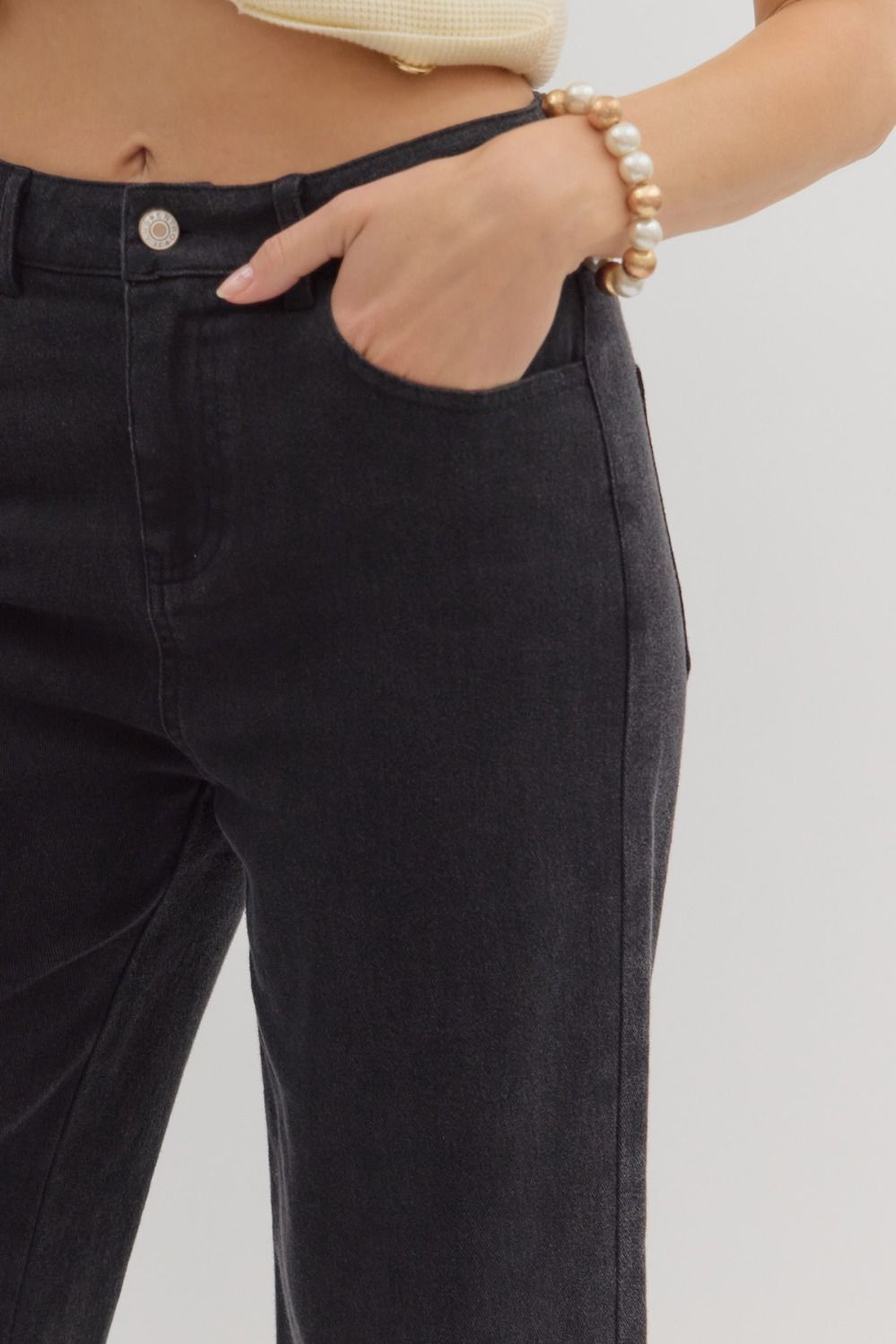 Entro Black Wide Leg Jeans  - The Attic Boutique