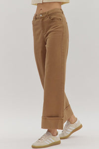 Entro Camel Wide Leg Pants  - The Attic Boutique