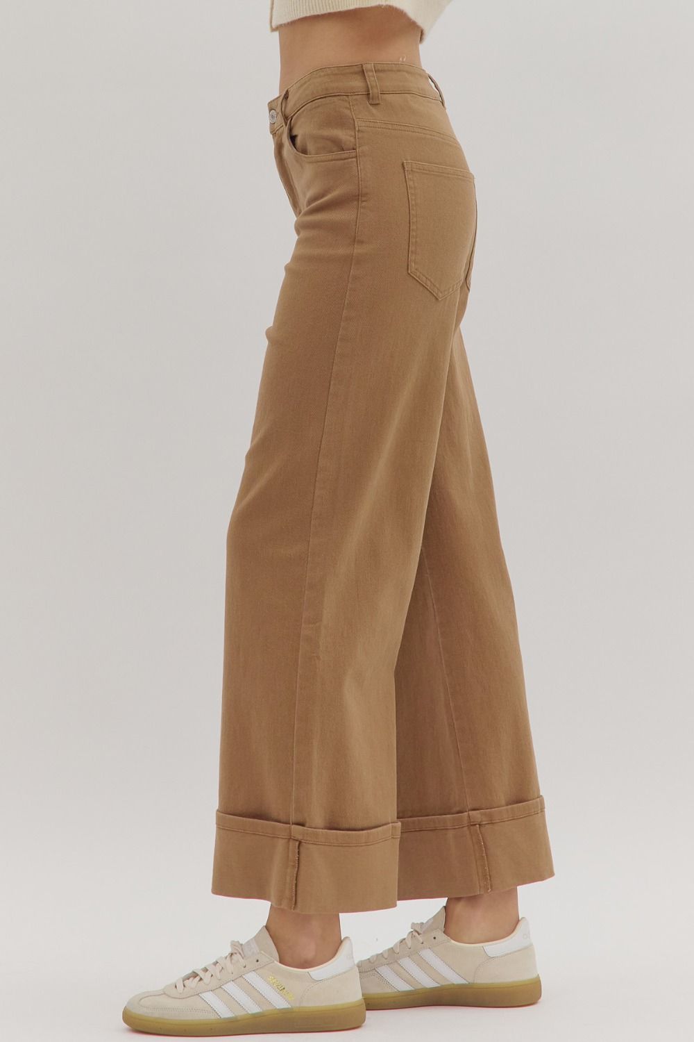 Entro Camel Wide Leg Pants  - The Attic Boutique