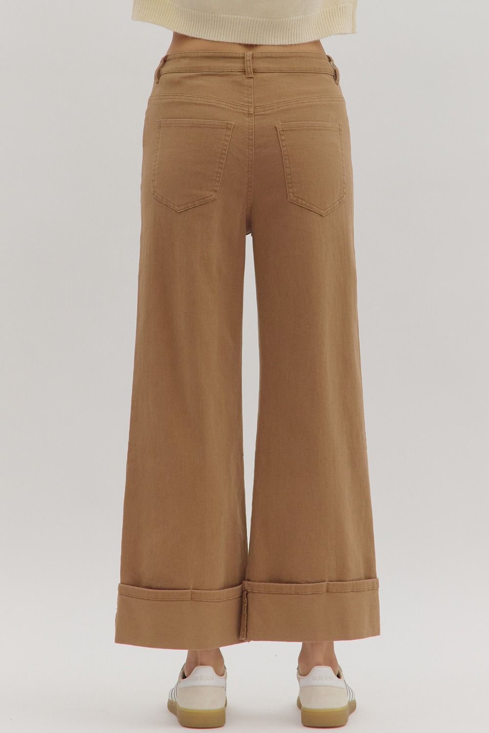 Entro Camel Wide Leg Pants  - The Attic Boutique