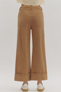 Entro Camel Wide Leg Pants  - The Attic Boutique