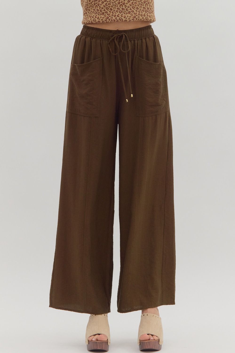 Entro Flora Brown Pants  - The Attic Boutique