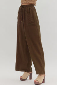 Entro Flora Brown Pants  - The Attic Boutique