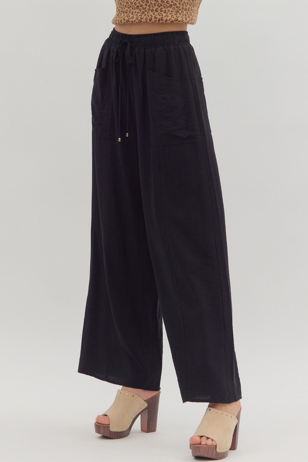 Entro Flora Black Pants  - The Attic Boutique