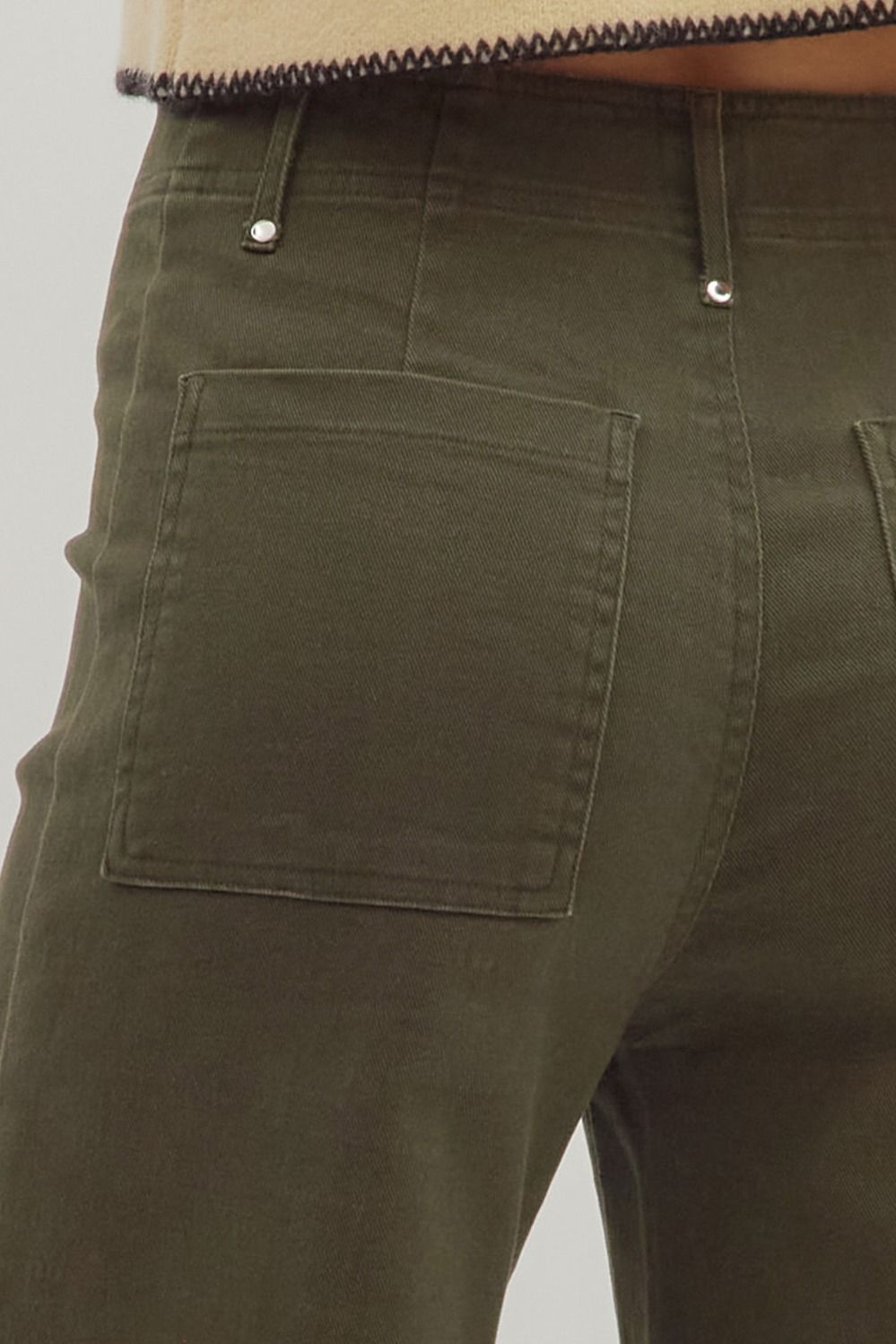 Entro Olive Wide Leg Pants  - The Attic Boutique