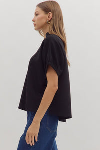 Entro Alexa Black Top  - The Attic Boutique