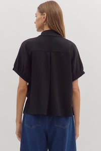 Entro Alexa Black Top  - The Attic Boutique