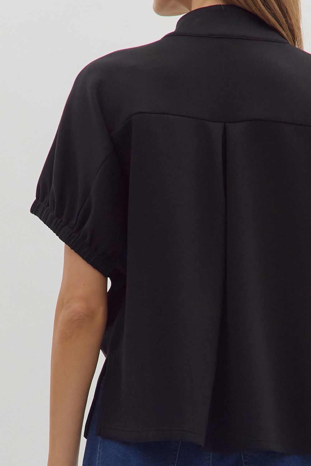 Entro Alexa Black Top  - The Attic Boutique