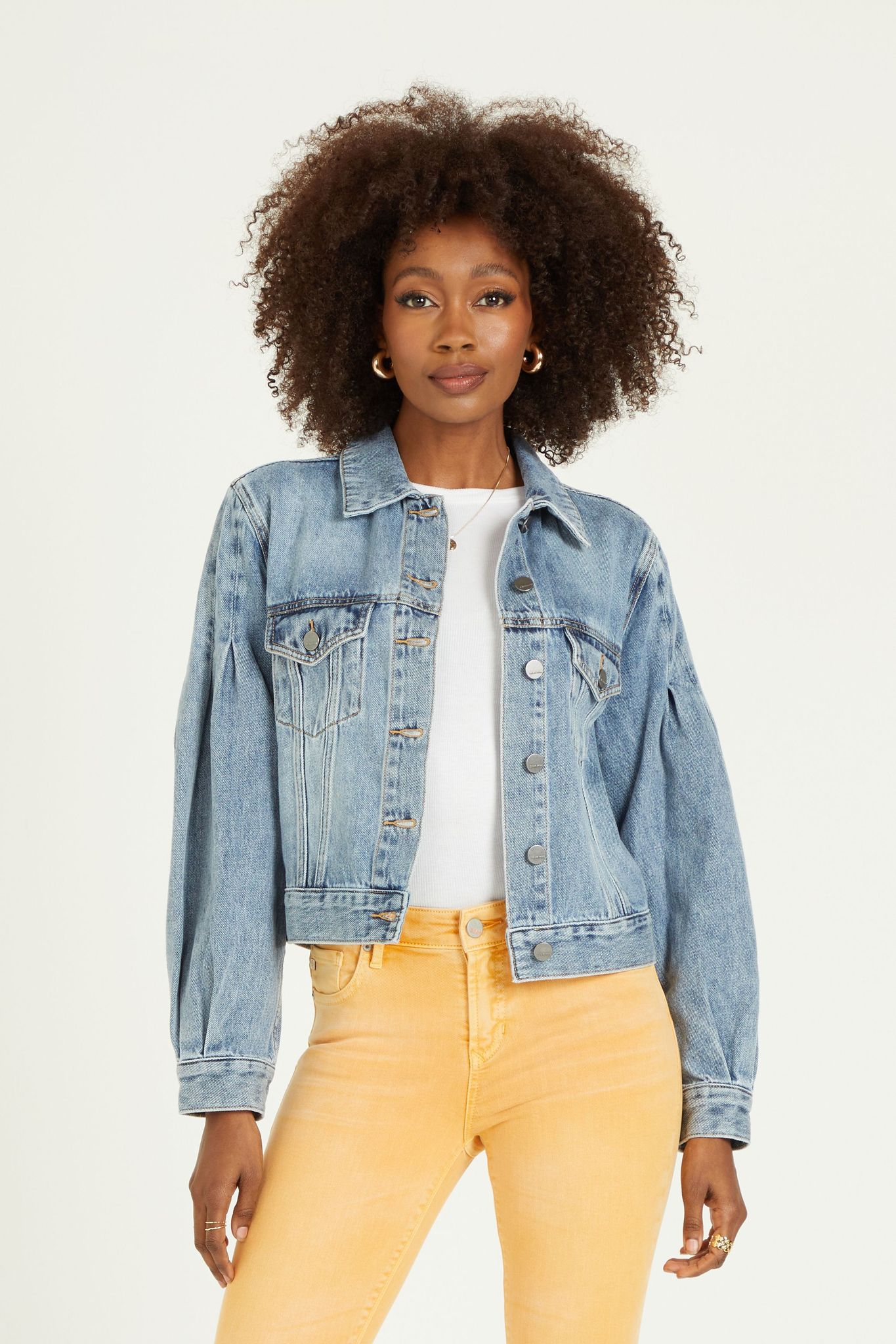 Cropped dad hot sale trucker jacket