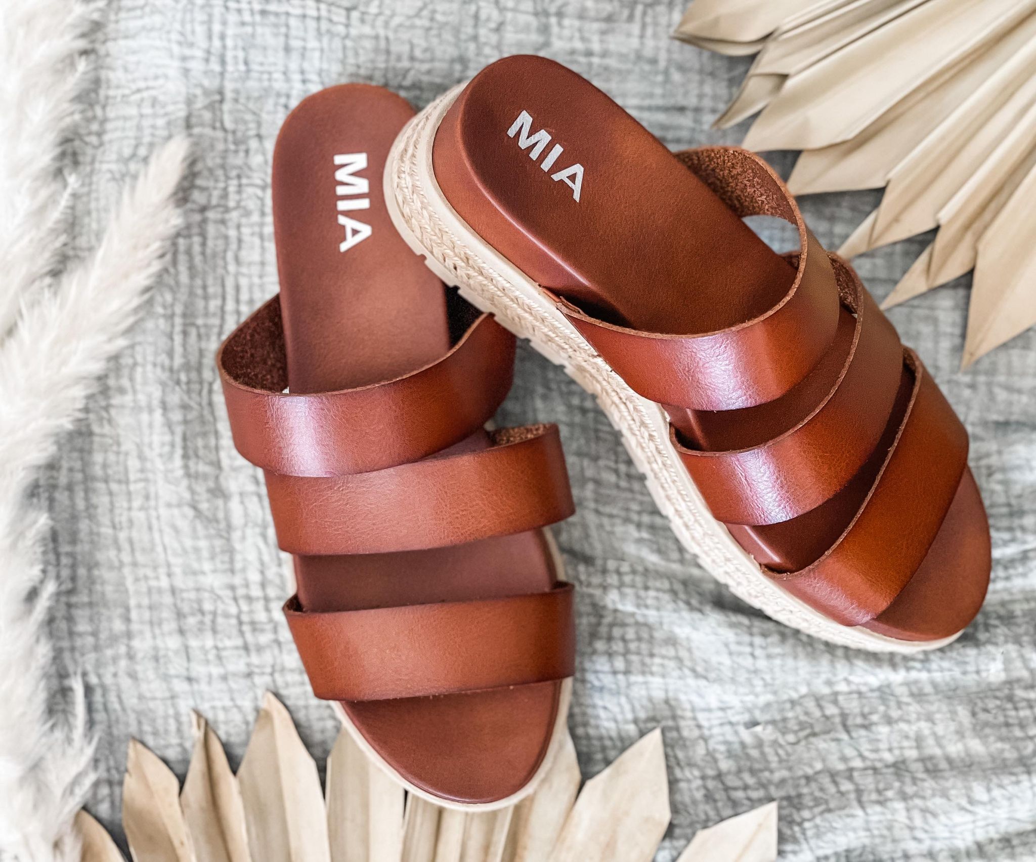 Kaz Cognac Sandals The Attic Boutique