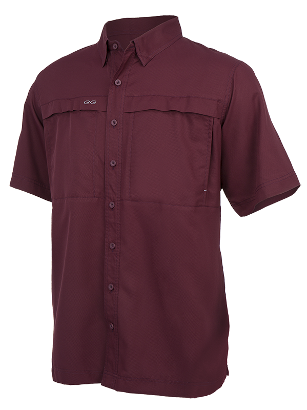 Maroon Microfiber Button Down - the-attic-boutique-and-gift