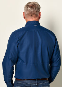 Deep Water Microfiber Button Down Long Sleeve - the-attic-boutique-and-gift