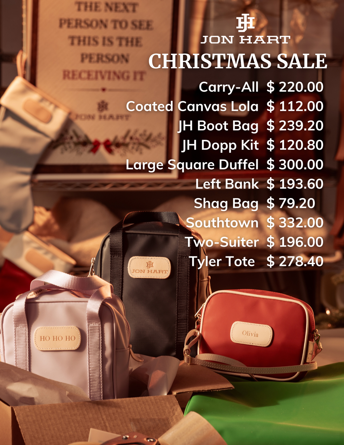 Jon Hart Christmas Sale