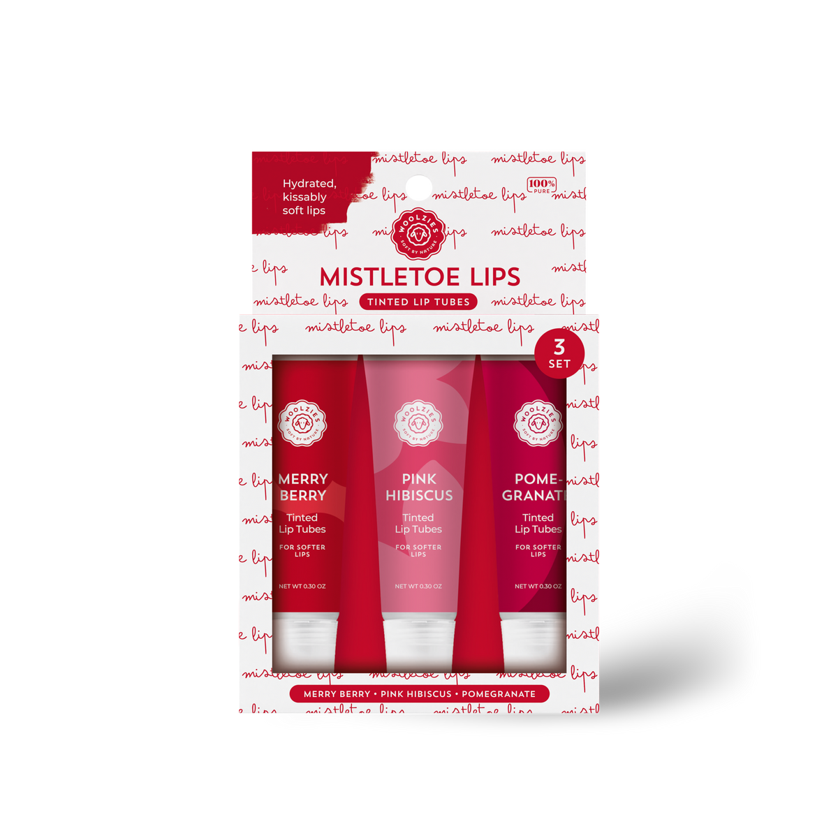 Woolzies Mistletoe Lip Tube Set  - The Attic Boutique