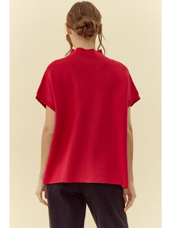 Jodifl Magenta Mock Sweater  - The Attic Boutique