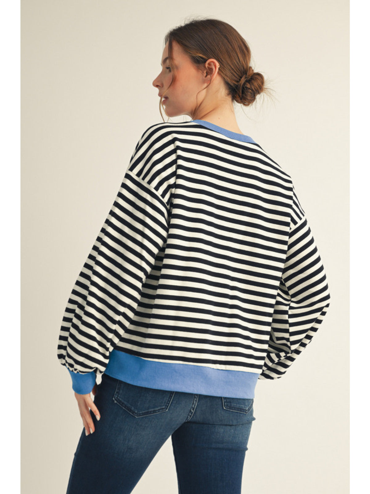 Jodifl Black Stripe Sweatshirt  - The Attic Boutique
