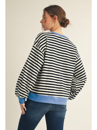 Jodifl Black Stripe Sweatshirt  - The Attic Boutique