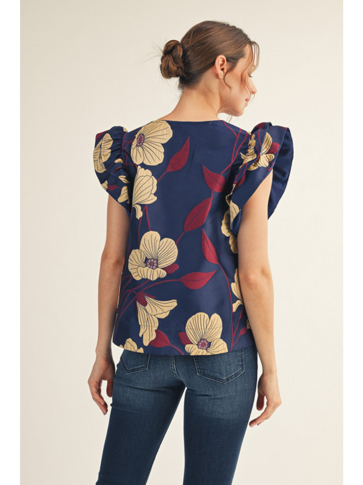 Jodifl Navy Floral Top  - The Attic Boutique