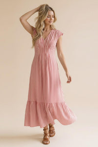 The Attic Boutique Red Stripe Woven Maxi Dress Apparel & Accessories - The Attic Boutique
