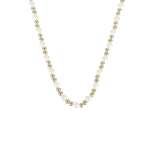 Natalie Wood Designs Adorned Pearl Mini Beaded Necklace in Gold  - The Attic Boutique
